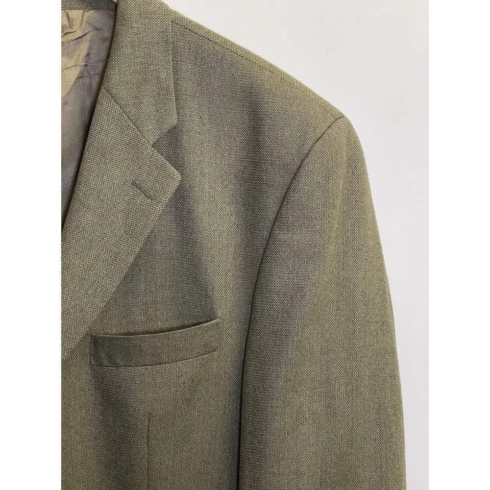 VINTAGE Chaps Ralph Lauren Blazer Mens 42L‎ Beige Silk Wool Sport Coat Jacket